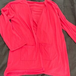 Vibrant Pink Open Cardigan